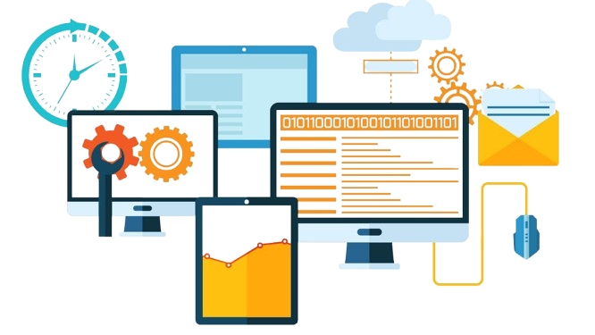 A professional quality assurance workspace showing multi-device interface testing, automated regression tracking dashboards, and software bug testing code layouts.